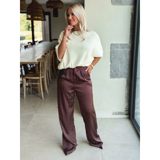 Pantalon à pois Kaléna - Bordeaux