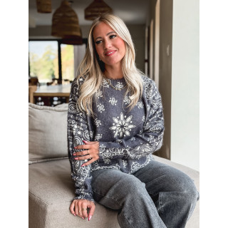 Pull à motifs Kiera - Gris foncé