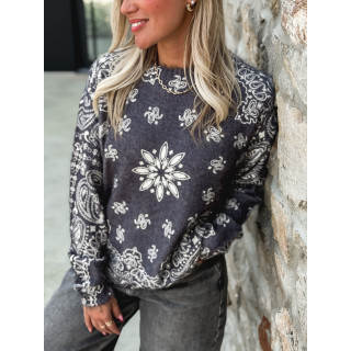 Pull à motifs Kiera - Gris foncé