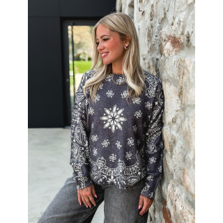 Pull à motifs Kiera - Gris foncé