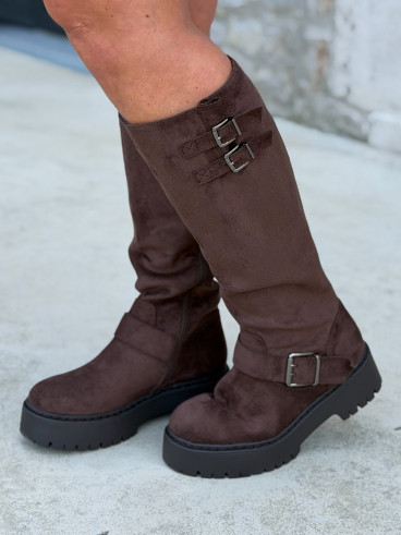 Bottes en suédine Matina - Chocolat Bottes en suédine Matina - Chocolat