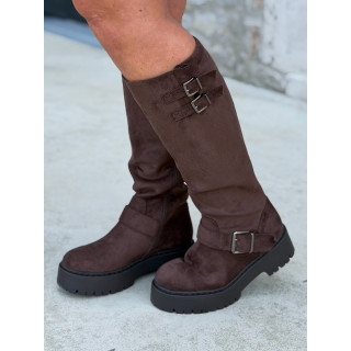 Bottes en suédine Matina - Chocolat