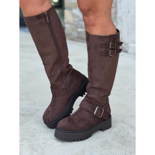 Bottes en suédine Matina - Chocolat
