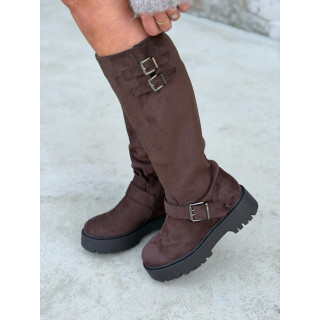 Bottes en suédine Matina - Chocolat
