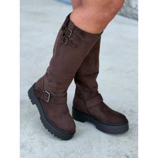 Bottes en suédine Matina - Chocolat