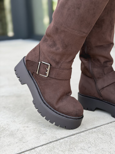 Bottes en suédine Matina - Chocolat Bottes en suédine Matina - Chocolat
