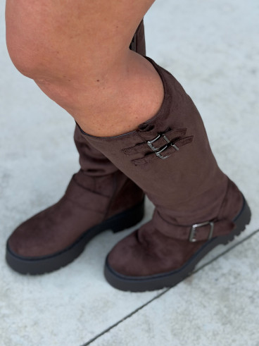 Bottes en suédine Matina - Chocolat Bottes en suédine Matina - Chocolat