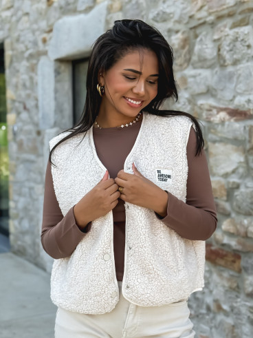 Gilet teddy Natanaëlle - Ecru Gilet teddy Natanaëlle - Ecru