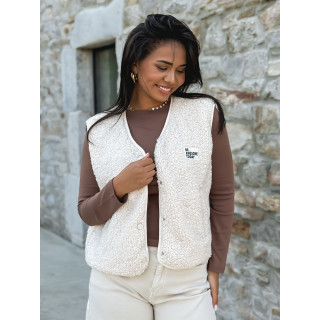 Gilet teddy Natanaëlle - Ecru