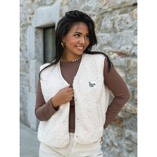 Gilet teddy Natanaëlle - Ecru