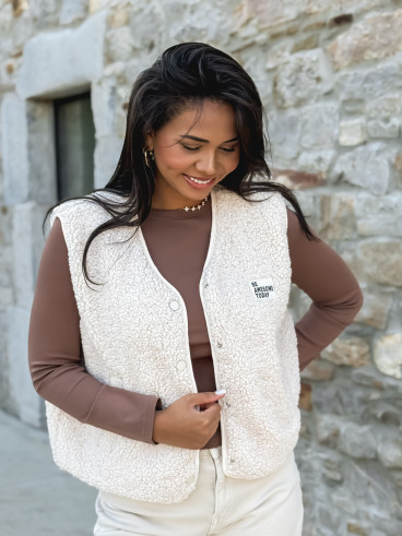 Gilet teddy Natanaëlle - Ecru Gilet teddy Natanaëlle - Ecru