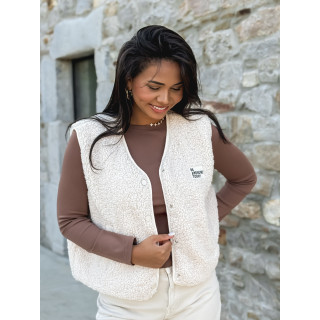 Gilet teddy Natanaëlle - Ecru