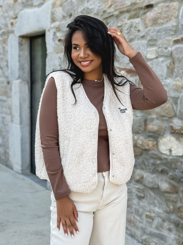 Gilet teddy Natanaëlle - Ecru Gilet teddy Natanaëlle - Ecru