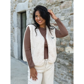 Gilet teddy Natanaëlle - Ecru