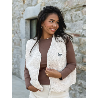 Gilet teddy Natanaëlle - Ecru