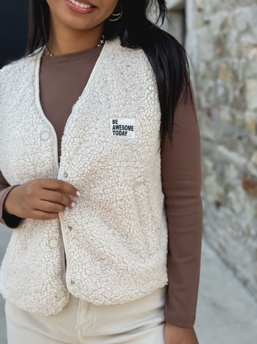 Gilet teddy Natanaëlle - Ecru Gilet teddy Natanaëlle - Ecru