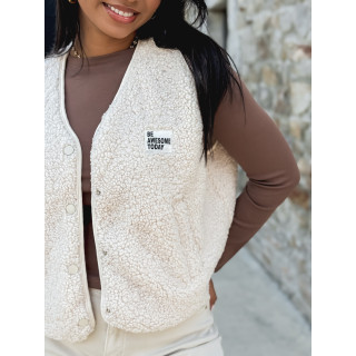 Gilet teddy Natanaëlle - Ecru