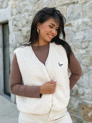 Gilet teddy Natanaëlle - Ecru Gilet teddy Natanaëlle - Ecru