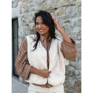 Gilet teddy Natanaëlle - Ecru