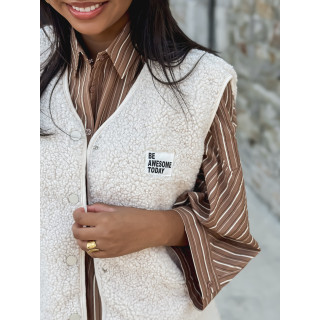 Gilet teddy Natanaëlle - Ecru