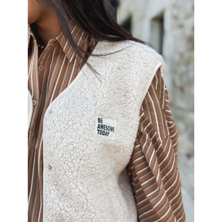 Gilet teddy Natanaëlle - Ecru