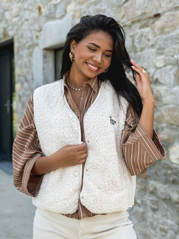 Gilet teddy Natanaëlle - Ecru Gilet teddy Natanaëlle - Ecru