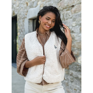 Gilet teddy Natanaëlle - Ecru