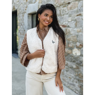 Gilet teddy Natanaëlle - Ecru