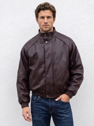 Veste en simili Martin - Chocolat