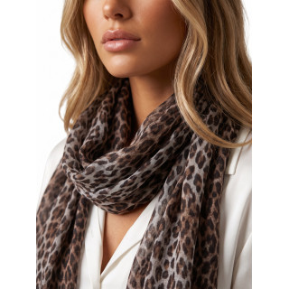 Foulard léopard Sénégal - Chocolat