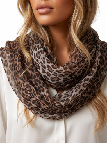 Foulard léopard Sénégal - Chocolat