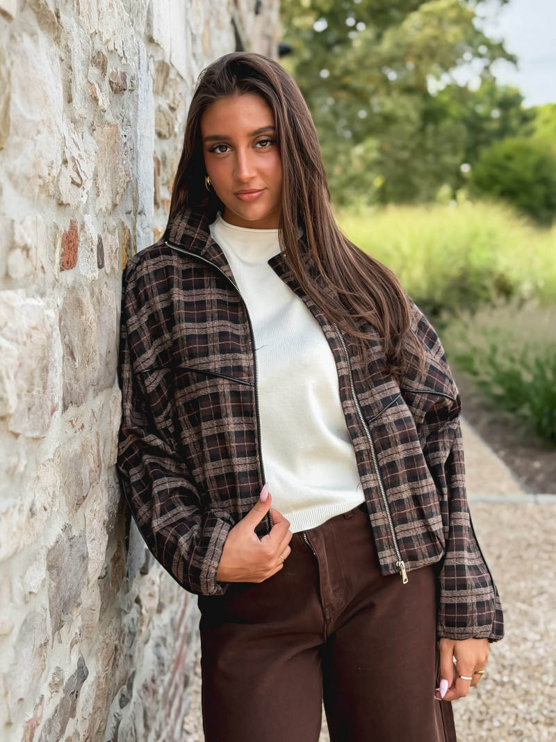 Veste à carreaux Sorella - Chocolat Veste à carreaux Sorella - Chocolat