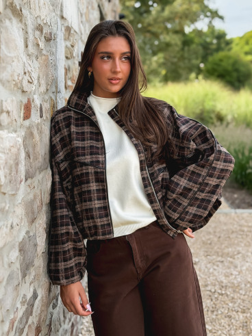 Veste à carreaux Sorella - Chocolat