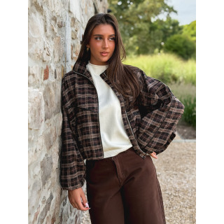 Veste à carreaux Sorella - Chocolat