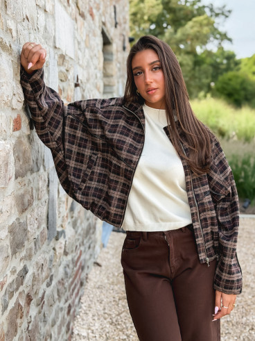 Veste à carreaux Sorella - Chocolat Veste à carreaux Sorella - Chocolat