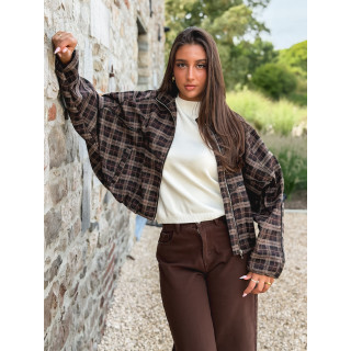 Veste à carreaux Sorella - Chocolat