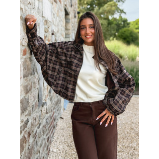 Veste à carreaux Sorella - Chocolat