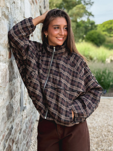 Veste à carreaux Sorella - Chocolat Veste à carreaux Sorella - Chocolat