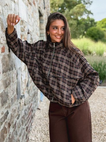 Veste à carreaux Sorella - Chocolat Veste à carreaux Sorella - Chocolat