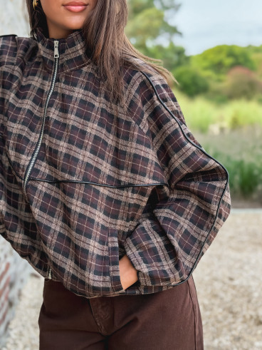 Veste à carreaux Sorella - Chocolat Veste à carreaux Sorella - Chocolat