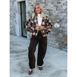 Veste à carreaux Maissane - Chocolat/Beige