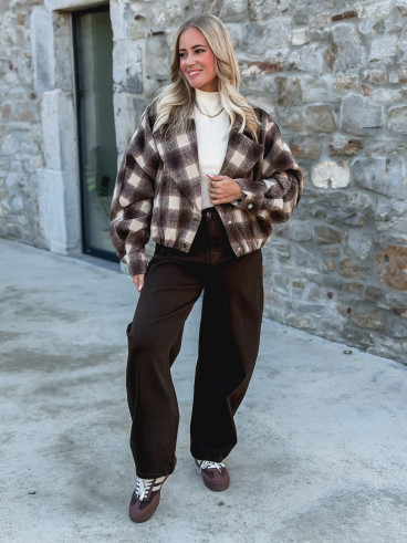 Veste à carreaux Maissane - Chocolat/Beige Veste à carreaux Maissane - Chocolat/Beige