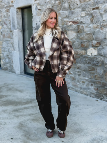 Veste à carreaux Maissane - Chocolat/Beige Veste à carreaux Maissane - Chocolat/Beige