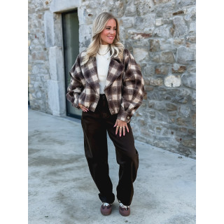 Veste à carreaux Maissane - Chocolat/Beige