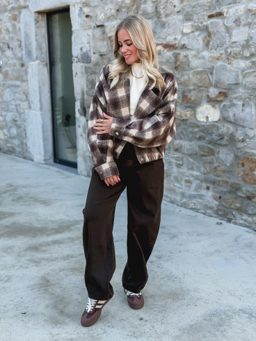 Veste à carreaux Maissane - Chocolat/Beige Veste à carreaux Maissane - Chocolat/Beige