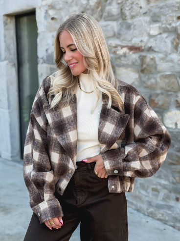 Veste à carreaux Maissane - Chocolat/Beige Veste à carreaux Maissane - Chocolat/Beige