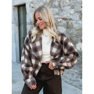 Veste à carreaux Maissane - Chocolat/Beige