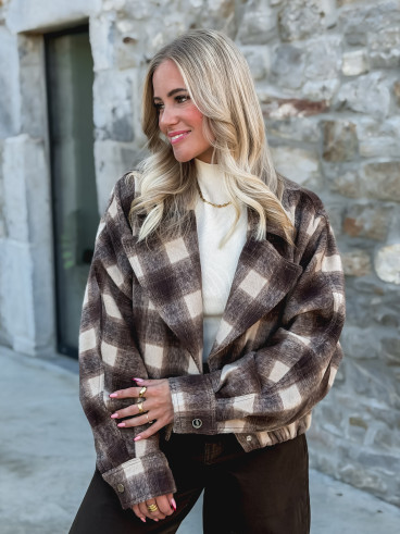 Veste à carreaux Maissane - Chocolat/Beige Veste à carreaux Maissane - Chocolat/Beige