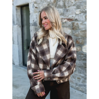 Veste à carreaux Maissane - Chocolat/Beige