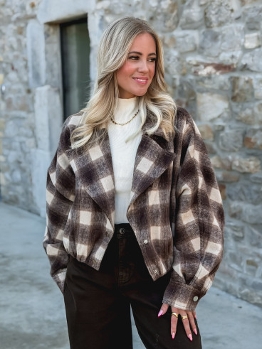 Veste à carreaux Maissane - Chocolat/Beige Veste à carreaux Maissane - Chocolat/Beige